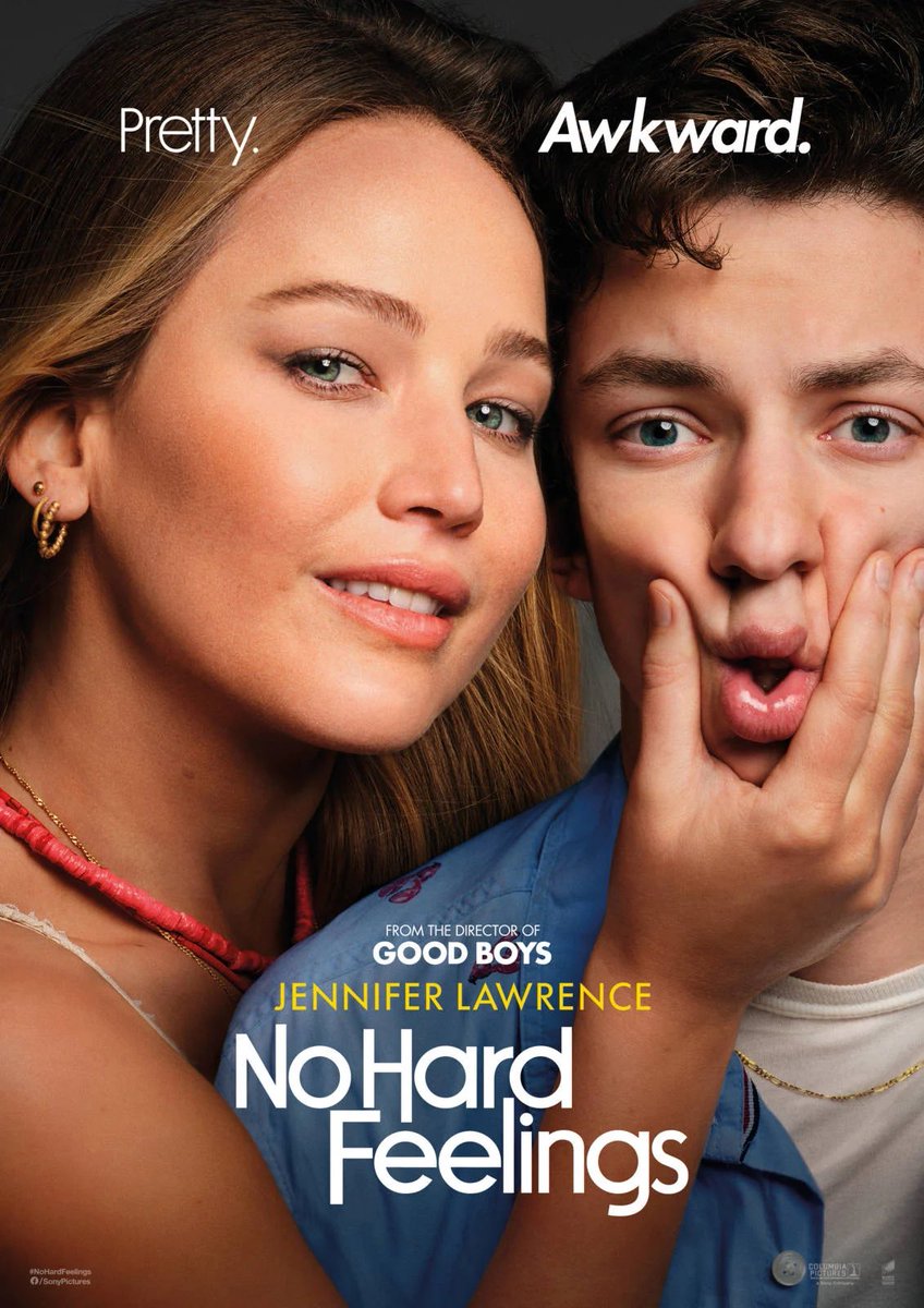 Loved #NoHardFeelings. Laugh out loud funny, but also really sweet. @genestupnitsky crushed it. 🎬 Awesome performance by #JenniferLawrence- She goes for it. Go see it in the theater so you can laugh with a crowd again (and so more of these movies get made).

@NoHardFeelings 🎥🍿