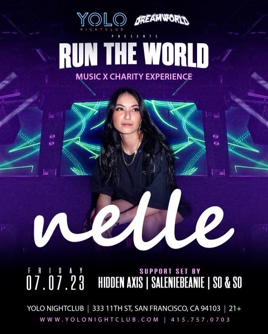 running it back with another run the world show, and bringing some of my favorite girlies with me 👯‍♀️ july 7 at yolo nightclub w/ @hiddenaxis @saleniebeanie @soNsoSounds tickets & free guestlist available now in my bio!