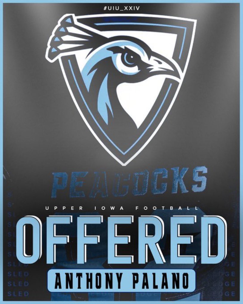 After a great conversation with <a href="/Coach_Hoskins/">Jason Hoskins</a> I am excited to announce that I have received my 3rd offer to <a href="/Upper_Iowa_FB/">Upper Iowa Football</a> ! <a href="/BGHITMEN/">Coach Vlk</a> <a href="/CoachP4Speed/">Coach Podulka</a> <a href="/EDGYTIM/">Timothy “EDGYTIM” OHalloran</a> <a href="/CoachBigPete/">Peter "Coach Big Pete" Leinweber</a>
