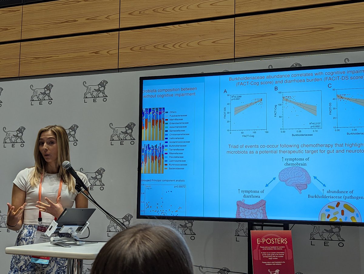 Ian Kleckner PhD MPH (he/him) (@iankleckner) on Twitter photo Is diarrhea related to cognitive impairment? Yes. And gut microbiome composition (especially Burkholderaceae) is correlated with cognitive impairment in patients with cancer.
<a href="/CourtneyCross_1/">Courtney Cross</a> <a href="/hannahrwardill/">Dr Hannah Rose Wardill</a>
#MASCC23 <a href="/OncoAlert/">OncoAlert</a> <a href="/CancerCareMASCC/">MASCC</a> Is diarrhea related to cognitive impairment? Yes. And gut microbiome composition (especially Burkholderaceae) is correlated with cognitive impairment in patients with cancer.
<a href="/CourtneyCross_1/">Courtney Cross</a> <a href="/hannahrwardill/">Dr Hannah Rose Wardill</a>
#MASCC23 <a href="/OncoAlert/">OncoAlert</a> <a href="/CancerCareMASCC/">MASCC</a>