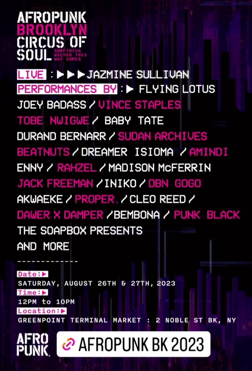 AFRO PUNK FESTIVAL 2023!!! BROOKLYN,  NEW YORK It's going down August 26th &amp; 27th so pull up!! RAHZEL and @American_beatbox All stars. Celebrating Hip Hop's 50th Anniversary and the 5th element of Hip Hop