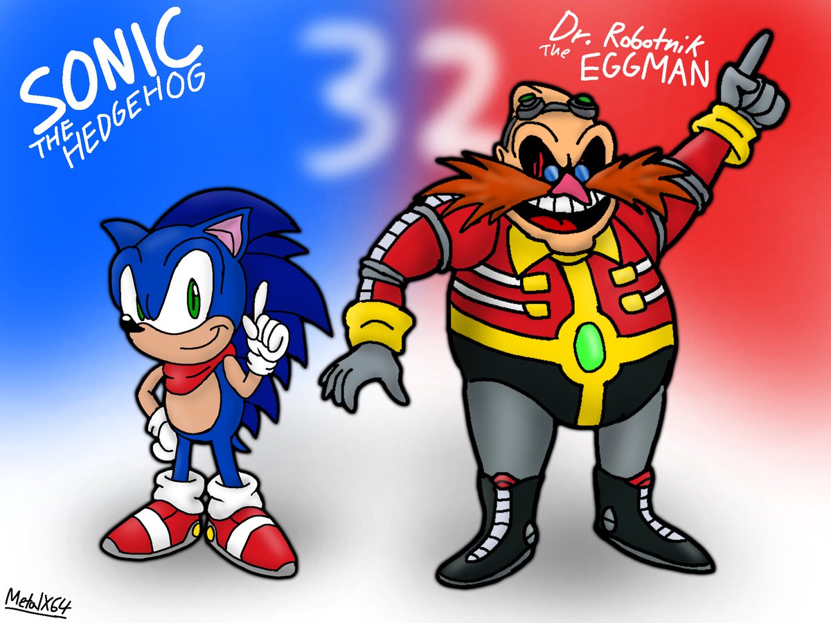 Happy 32nd anniversary to Sonic The Hedgehog and, of course, Dr. Ivo Robotnik the Eggman himself. I have made my own designs of these characters to honorate this. #Sonic32nd #SonicTheHedeghog #sonic #Sonic32ndAnniversary #DrRobotnik #DrEggman #robotnik #eggman