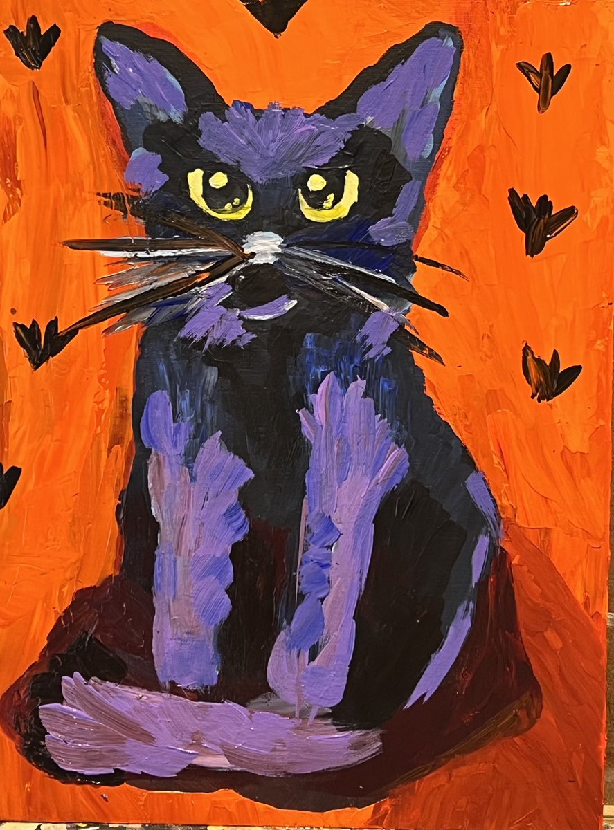 Do you like this kitty Acrylic on canvas?