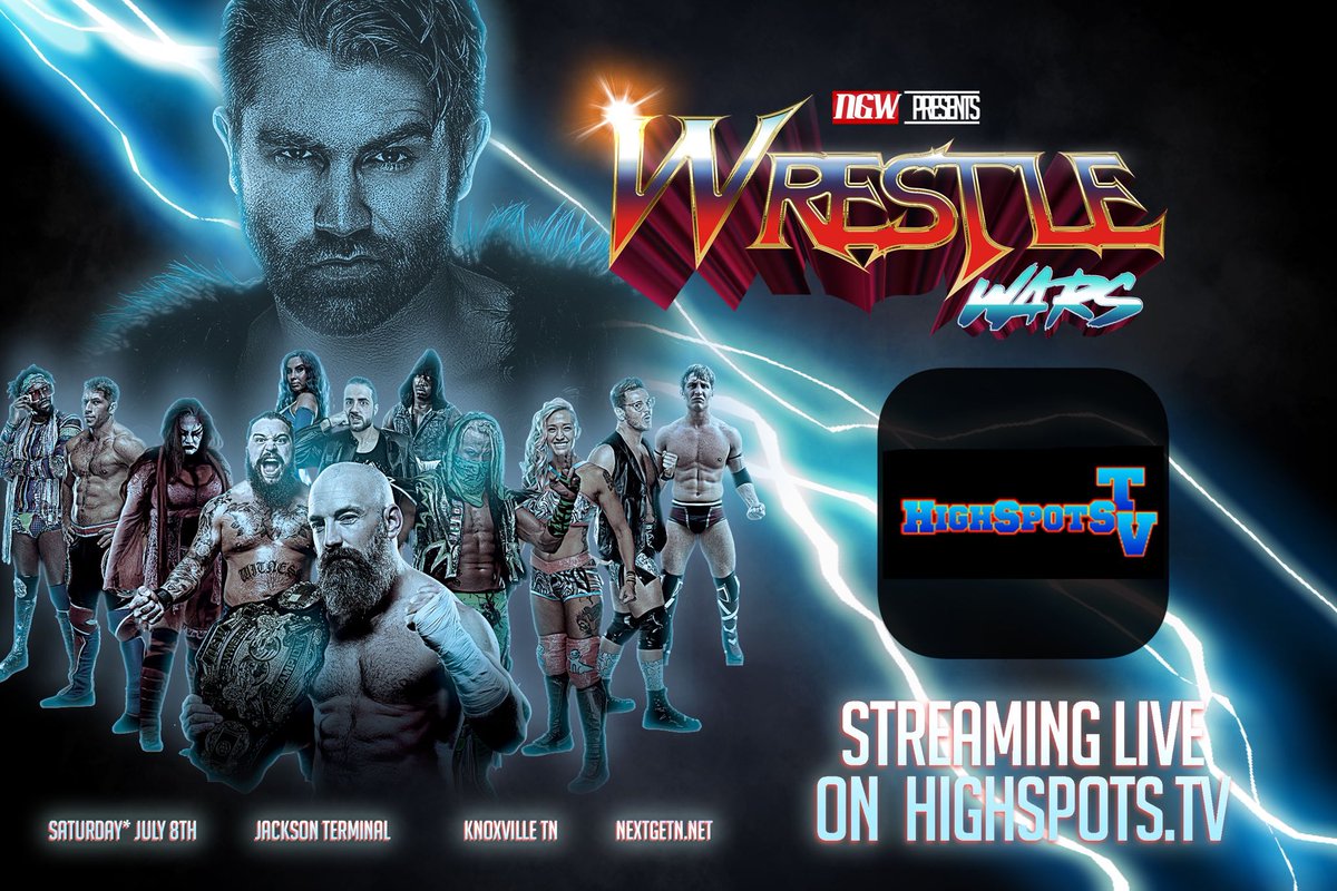 NextGenTN's tweet photo. Countless fans have reached out online wanting to see Wrestle Wars, so our good friends at @HighspotsWN listened!

WRESTLE WARS will be streamed LIVE on https://t.co/LnY9DeAOyN

Saturday July 8th from Jackson Terminal in Knoxville, Tennessee!

Get 🎟️ at: https://t.co/WhXJqxgJId https://t.co/imbwIl7pvB