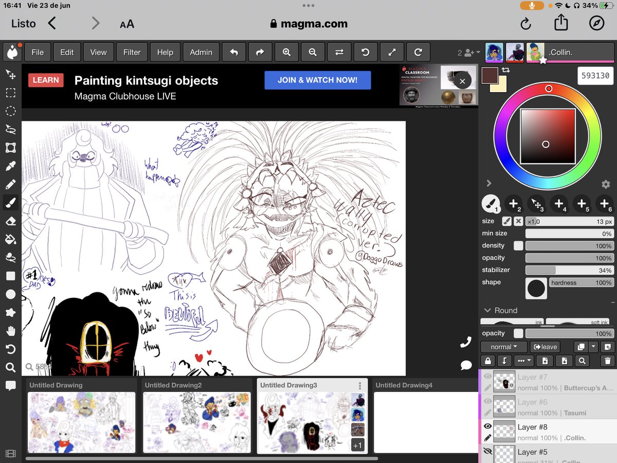 DogguDraws's tweet photo. Lil art dump at @Tasumi_tramwaj ‘s magma! It was pretty fun. I’m getting obsessed with this fr !
#WelcomeHomeAU #AztecAU #WallyDarling #magma https://t.co/LEvsWEp323