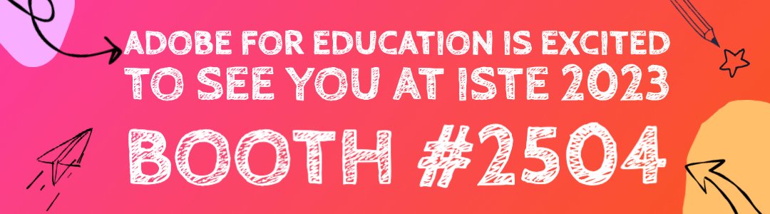 Join <a href="/AdobeForEdu/">Adobe For Education</a> at #ISTElive all week! 

Check out all the sessions here ➡️ 
express.adobe.com/page/SQI4oiZQg…

#adobeeducreative #istelive23