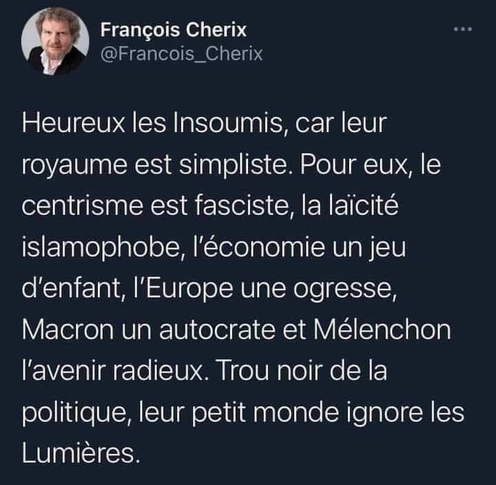 Merci François Cherix pour cette analyse complète et simple du 'royaume des insoumis ''