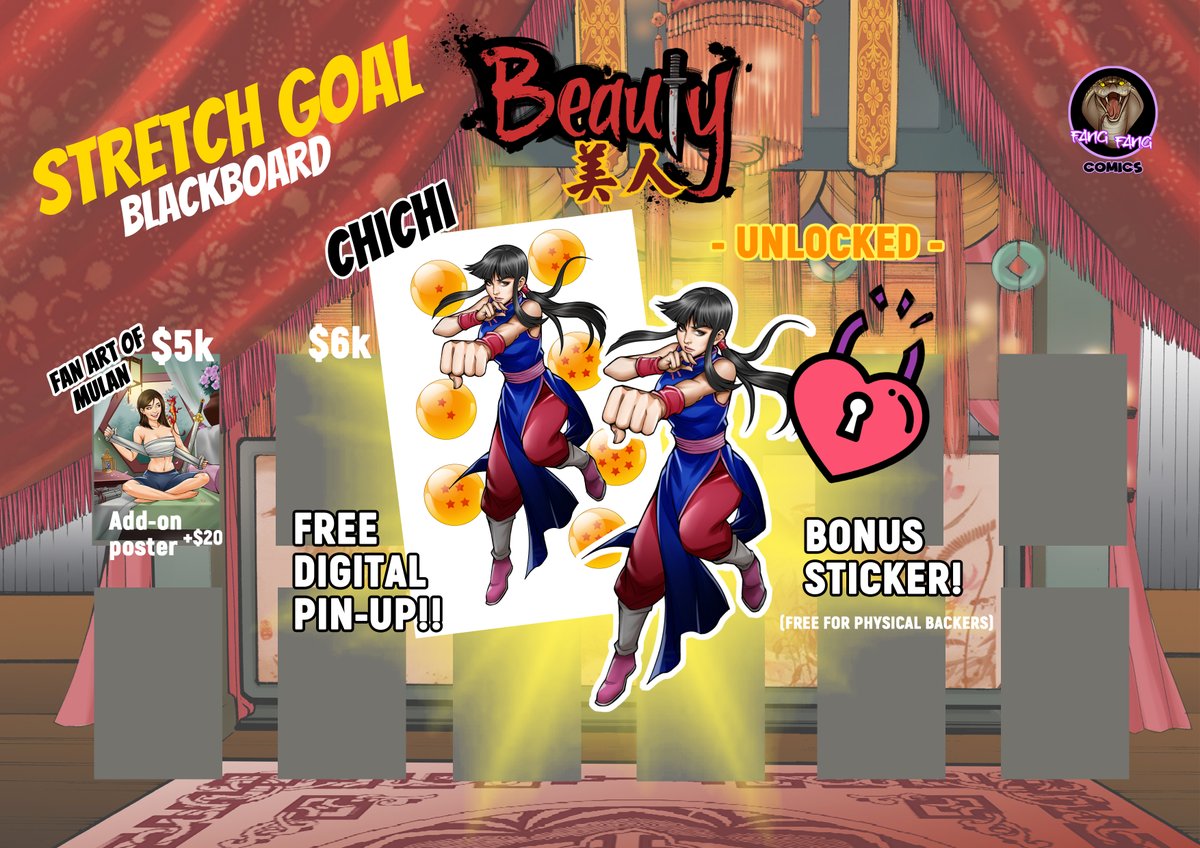 TGIF!  We've reached 6K!  So this time we're unlocking Chi-Chi from Dragon Ball!
⭐️The digital version is free!
⭐️Free stickers for all physical book backers!
💥 To get Chi Chi! Click my KS campaign Link
🌺kck.st/45Qx4R0
#chichi #dragonball #dragonballart #crowdfunding