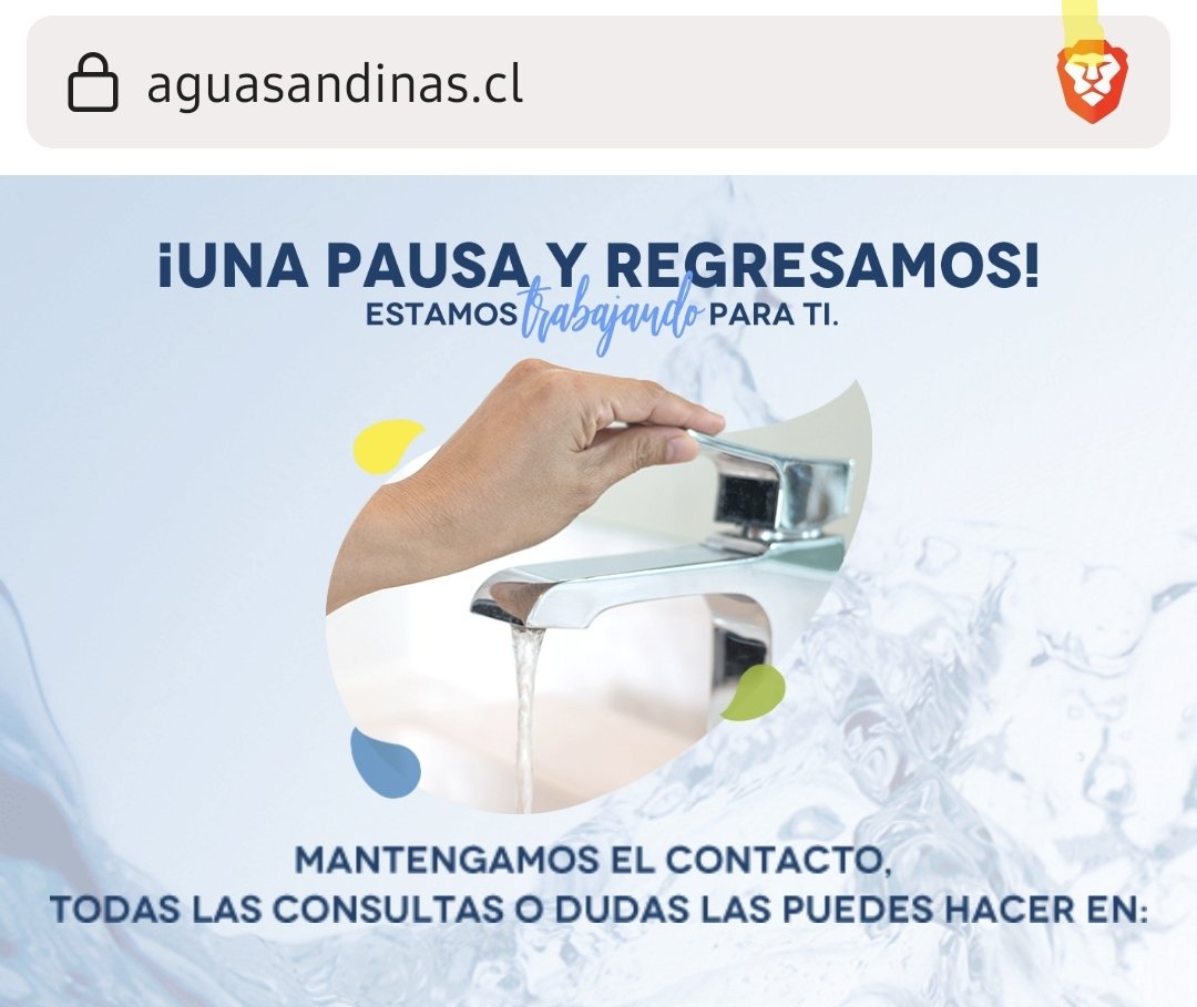 TheKingCarm's tweet photo. @aguas_andinas Suspensión temporal de la web https://t.co/xv6KhkkUw9