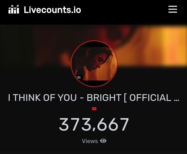 Today (24th  June), I THINK OF YOU MV reaches 373,667. Continue to stream to YouTube. Road to 400,000 Views.

Bright Vachirawit
#IThinkOfYouBrightMV 
#IThinkOfYouBright
#bbrightvc
 @bbrightvc
@RiserMusic