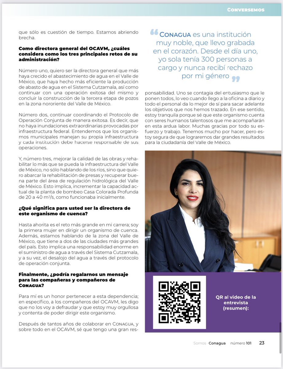 citlalli_peraza's tweet photo. 23 de Junio de 2023, En el marco del día Internacional de la Mujer en la Ingeniería Comparto la entrevista (2/2) de la
Revista #somos #conagua  girlpower #lainge #construction #water https://t.co/fEXKv2PyAG