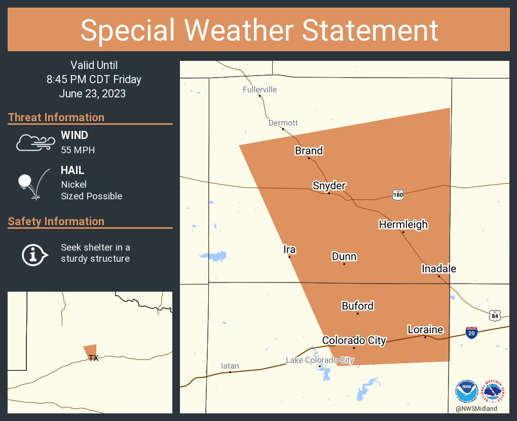 NWS Midland on Twitter "A special weather statement has been issued
