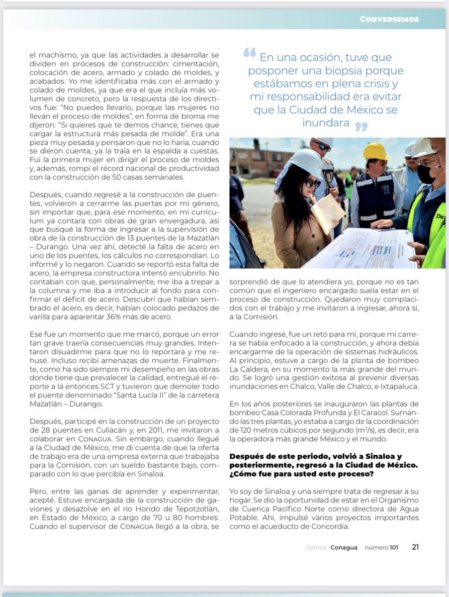 citlalli_peraza's tweet photo. 23 de Junio de 2023, En el marco del día Internacional de la Mujer en la Ingeniería Comparto la entrevista (1/2) de la
Revista #somos #conagua  girlpower #lainge #construction #water https://t.co/DRmx4xUVBO