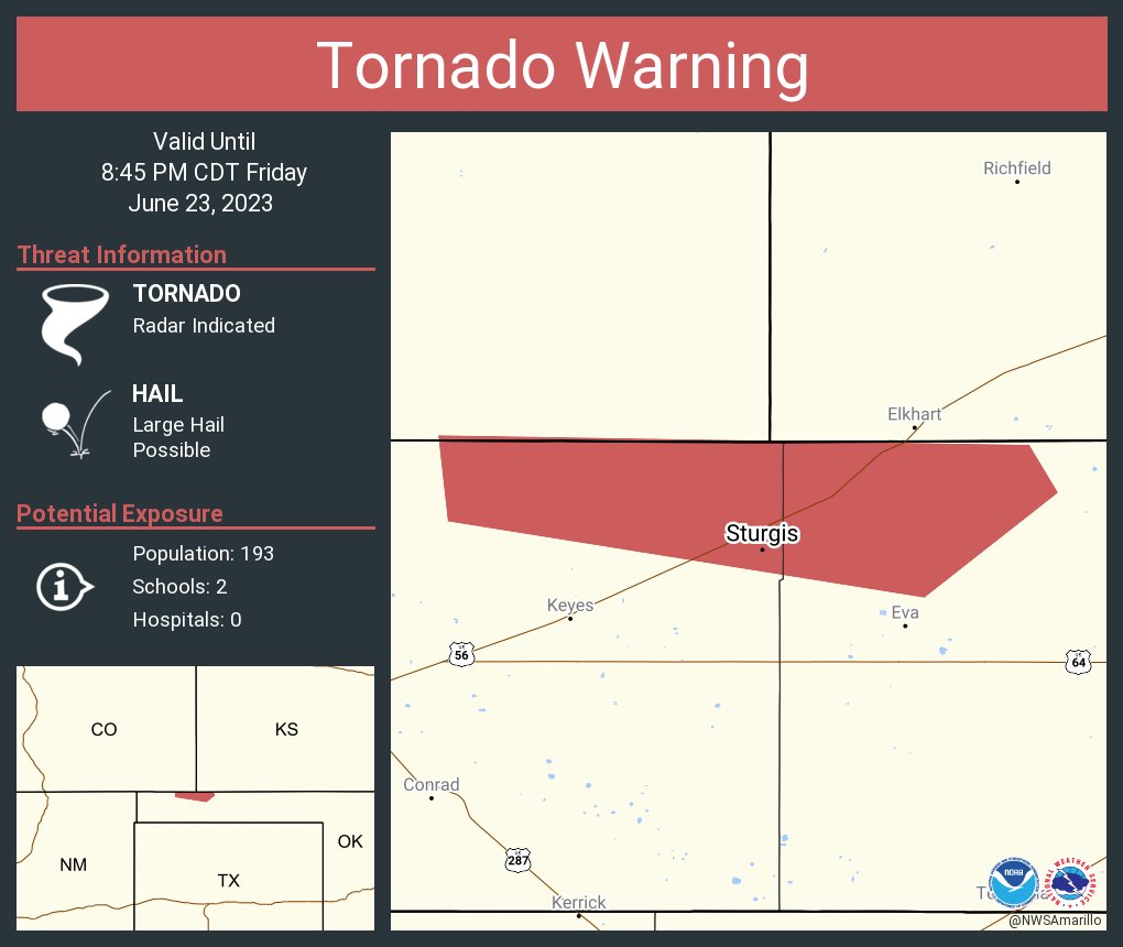 NWS Tornado on Twitter "Tornado Warning continues for Sturgis OK until