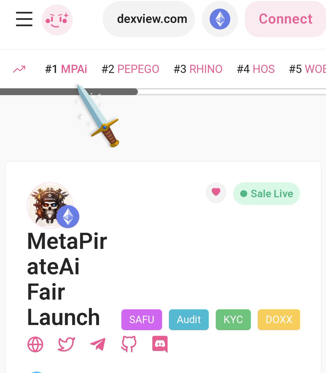 $MPAI launch is going to be 🔥<a href="/MetaPirateAi/">Pirates Calls</a> There's a reason it was trending #1 on pinksale for so long 

Telegram t.me/MetaPirateAi