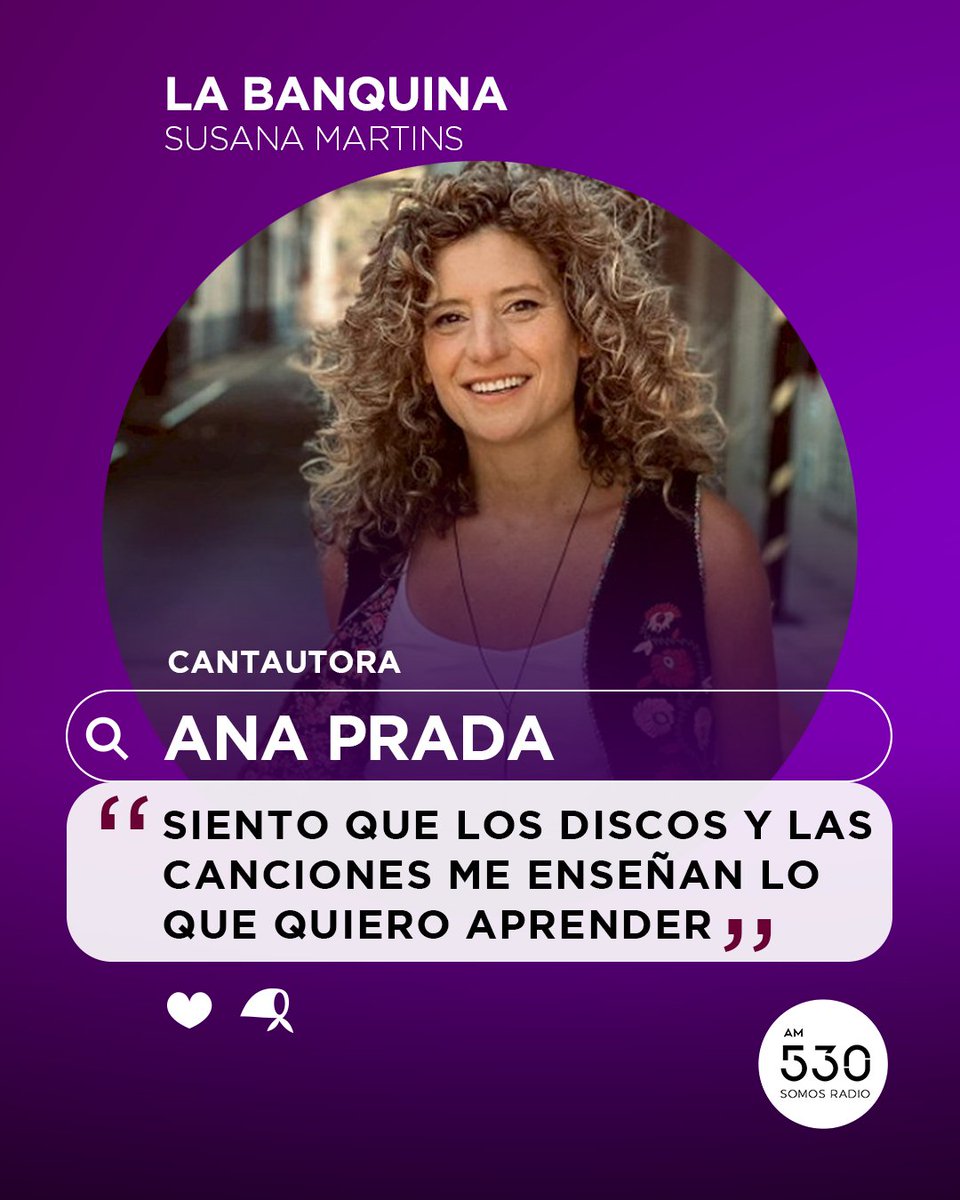 🗣️ Ana Prada (<a href="/anapecadora/">Ana Prada</a>)

Cantautora, en #LaBanquina con <a href="/choriglamour/">Susana Martins</a>

#SomosRadio #AM530 #BuscamosLaVerdadSiempre