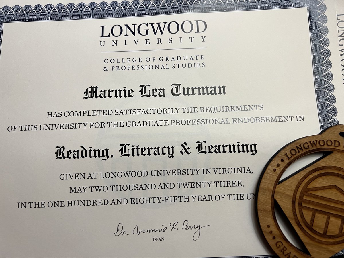 In today’s mail!  Thank you @LongwoodRll for preparing me for my next adventure in education! #growingreaders #readingteacher