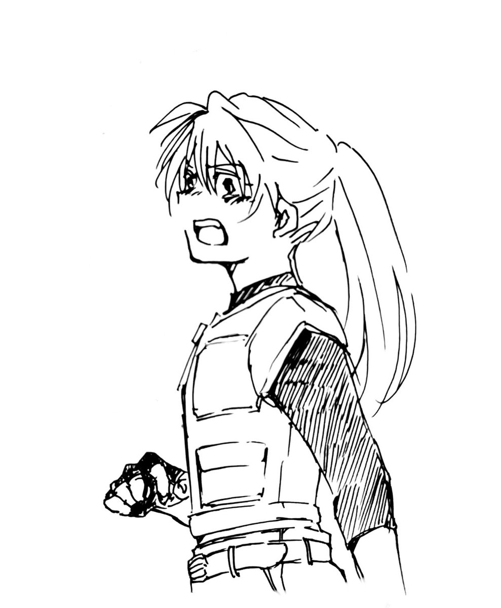 作業前の手慣らしに使われがちなリン（ボールペン画） https://t.co/oLK8YmeoRE