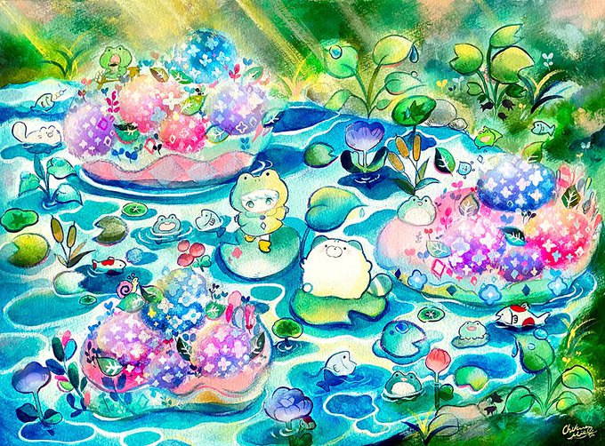 「frog outdoors」 illustration images(Latest)