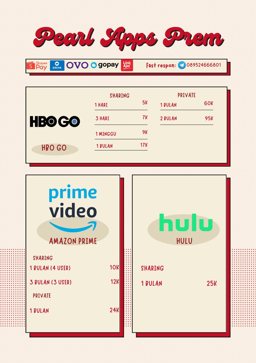 backupearl's tweet photo. Open again, jual netflix, disney, viu, hbo go, amazon prime video, hulu, vidio, wetv, iqiyi, youtube, spotify, resso

Tag: wts, beli aplikasi premium, mau app prem, murah, trusted #zonauang #zonajajan #zonaba https://t.co/WQYoVaFYNT
