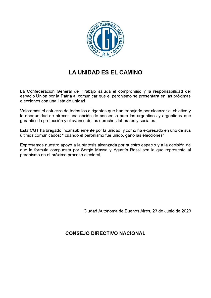 hectordaer's tweet photo. Lo manifestamos públicamente, lo militamos y hoy lo celebramos. La unidad del Peronismo garantiza los derechos de todos los trabajadores. Unidos vamos a construir un gran triunfo nacional para la alegría de todos. https://t.co/FckvaeewSr