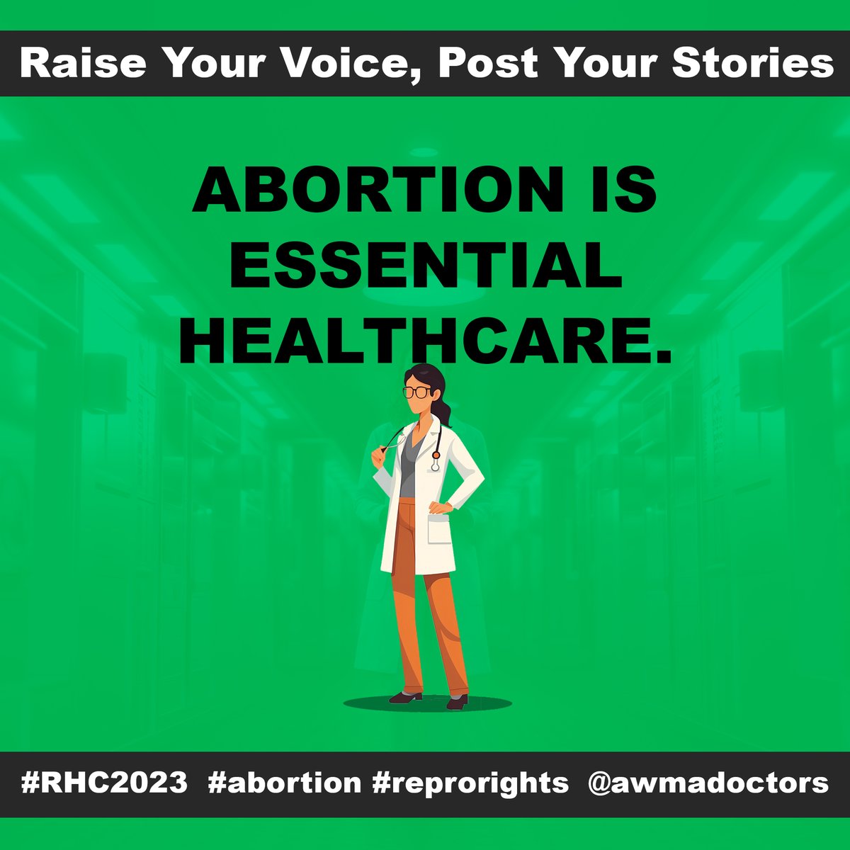 AMWADoctors's tweet image. Today is our day of action! Usher in a New Era for Reproductive Healthcare! Raise your voice, repost these images to your pages &amp;amp; stories! And use our hashtag #RHC2023 Learn more: bit.ly/reprohealthcoa

#abortion #reprorights