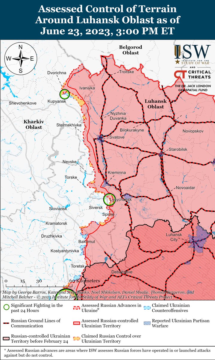TheStudyofWar's tweet photo. NEW: #Wagner Group financier Yevgeny #Prigozhin appears to have launched an armed rebellion on June 23 to force a leadership change within the #Russian  Ministry of Defense (MoD) which is unlikely to succeed.🧵 (1/13)
https://t.co/qllyOvtpBR https://t.co/XXCaTeTCD5