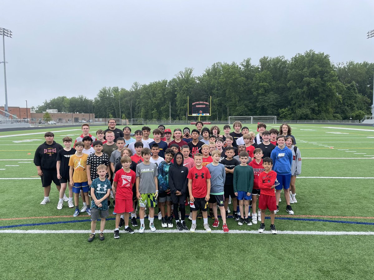 CroftonFB's tweet photo. Finished a great week of Crofton HS youth football camp! Lots of future Cardinals doing great things throughout the week! #together #family #cardstrong @EliteStarrAA @CroftonHsSports @CoachTSomm65 https://t.co/xMJKbWccJZ