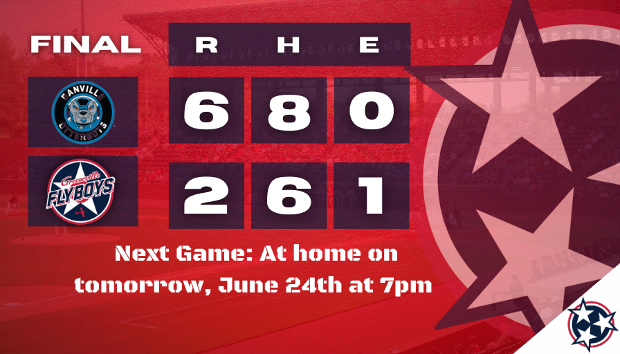 Your final scores for tonight. We took game one in an 8-2 win before dropping game two 6-2. Joins tomorrow at 7pm for Star Wars night! Tickets: appyleague.com/greeneville/ti…  #WeStayFly