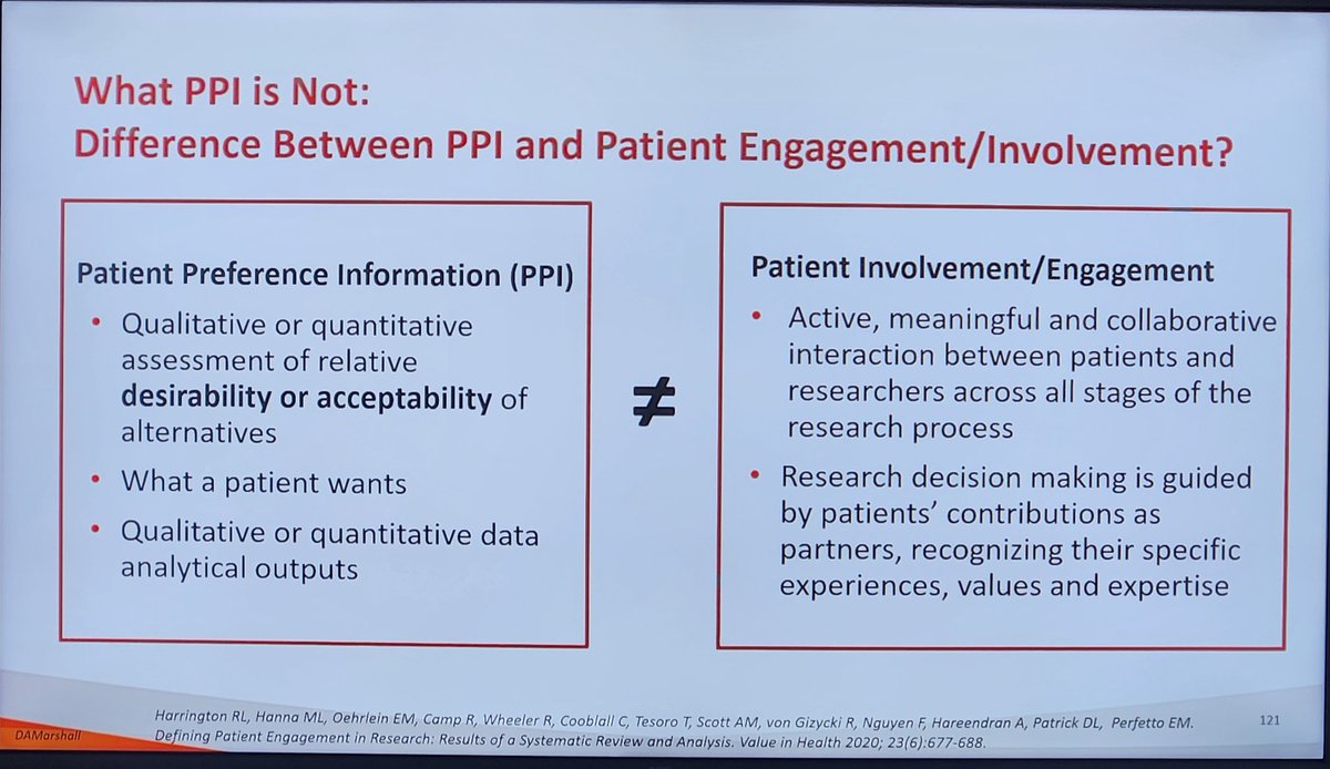 Great point. Difference between Patient Preference evidence and Patient Input  @Marshall_HEcon talking about Patient Preferences in HTA at #HTAi2023Adelaide