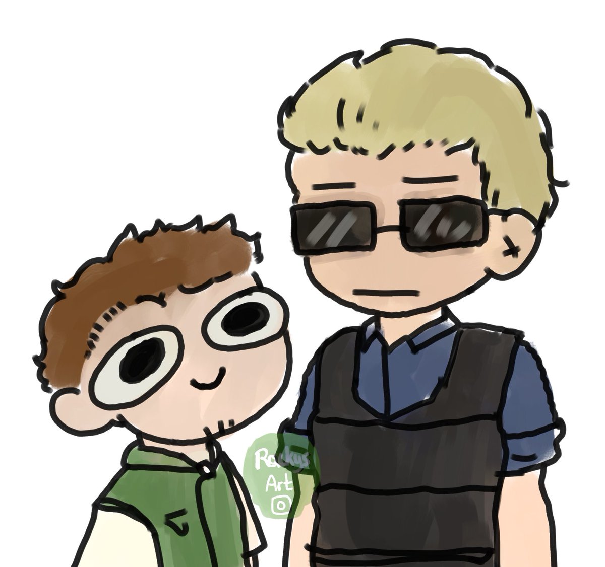 rackys_art's tweet photo. It's a silly drawing of Chris and Wesker bc they both are silly.

#ResidentEvil  #re #wesker #ChrisRedfield  #DeadbyDaylgiht #dbd #art https://t.co/V0lzhXEKhq