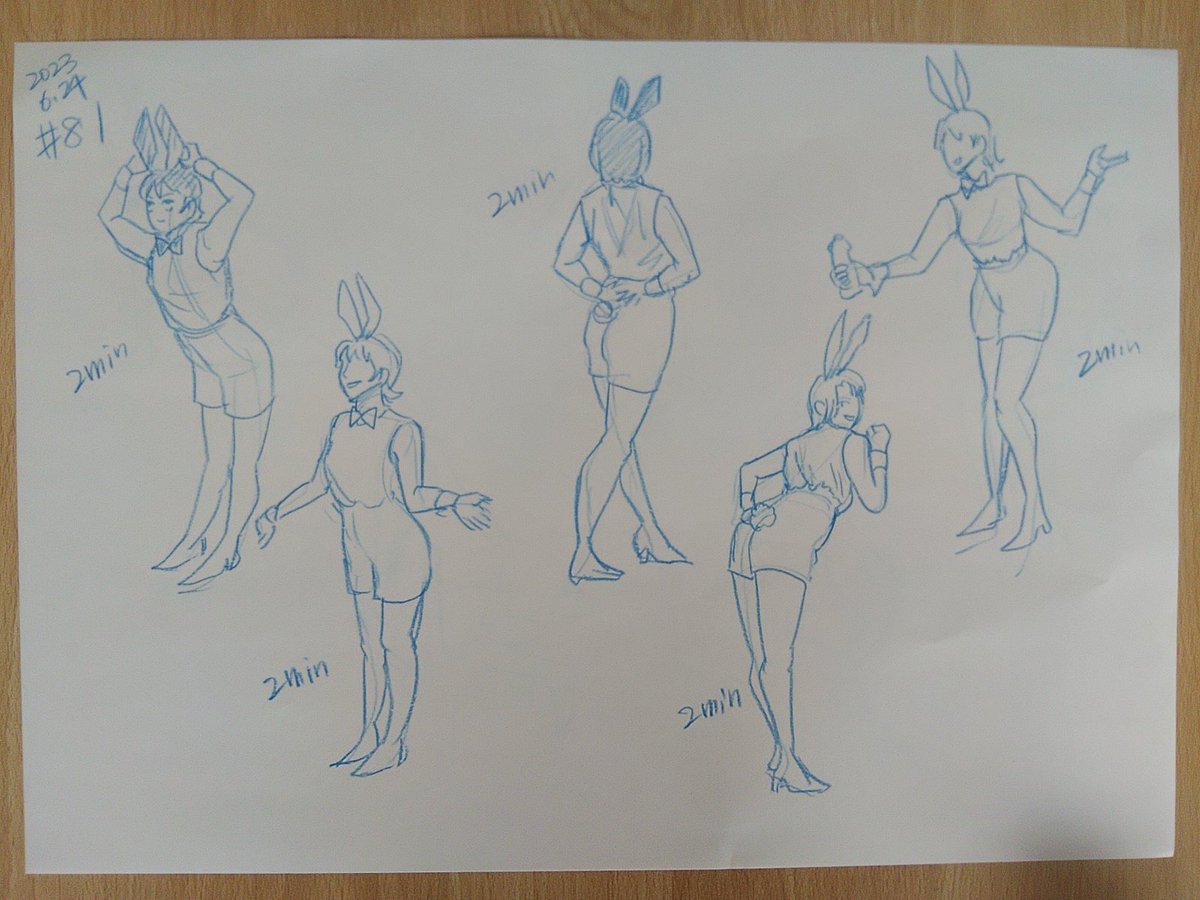 #さとまこクロッキー
#今日のクロッキー

＃81&amp;82
バニー👯‍♂️かわいい！💓
楽しく描けました🥰。 https://t.co/SzvEdcdVwV