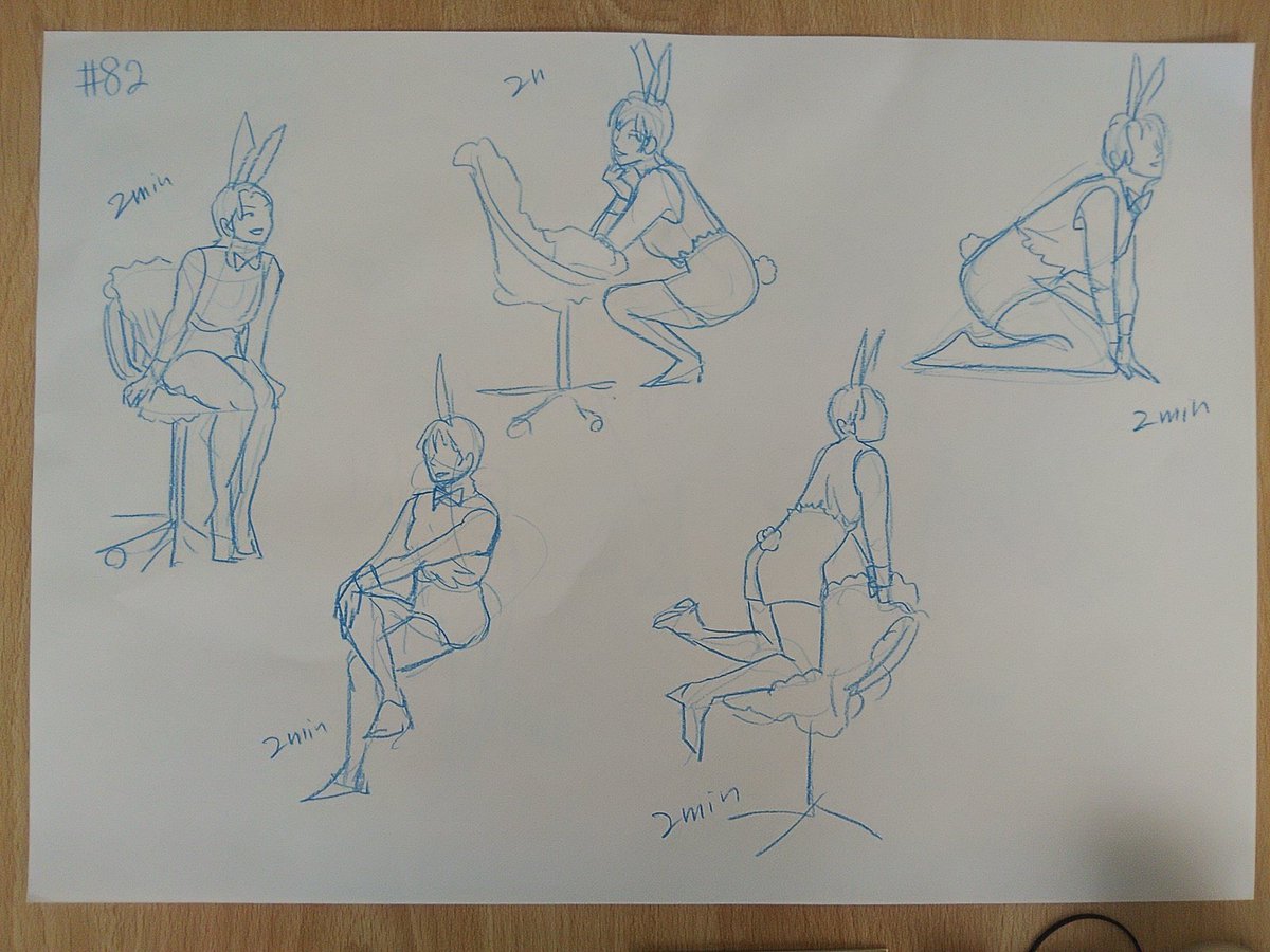 #さとまこクロッキー
#今日のクロッキー

＃81&amp;82
バニー👯‍♂️かわいい！💓
楽しく描けました🥰。 https://t.co/SzvEdcdVwV