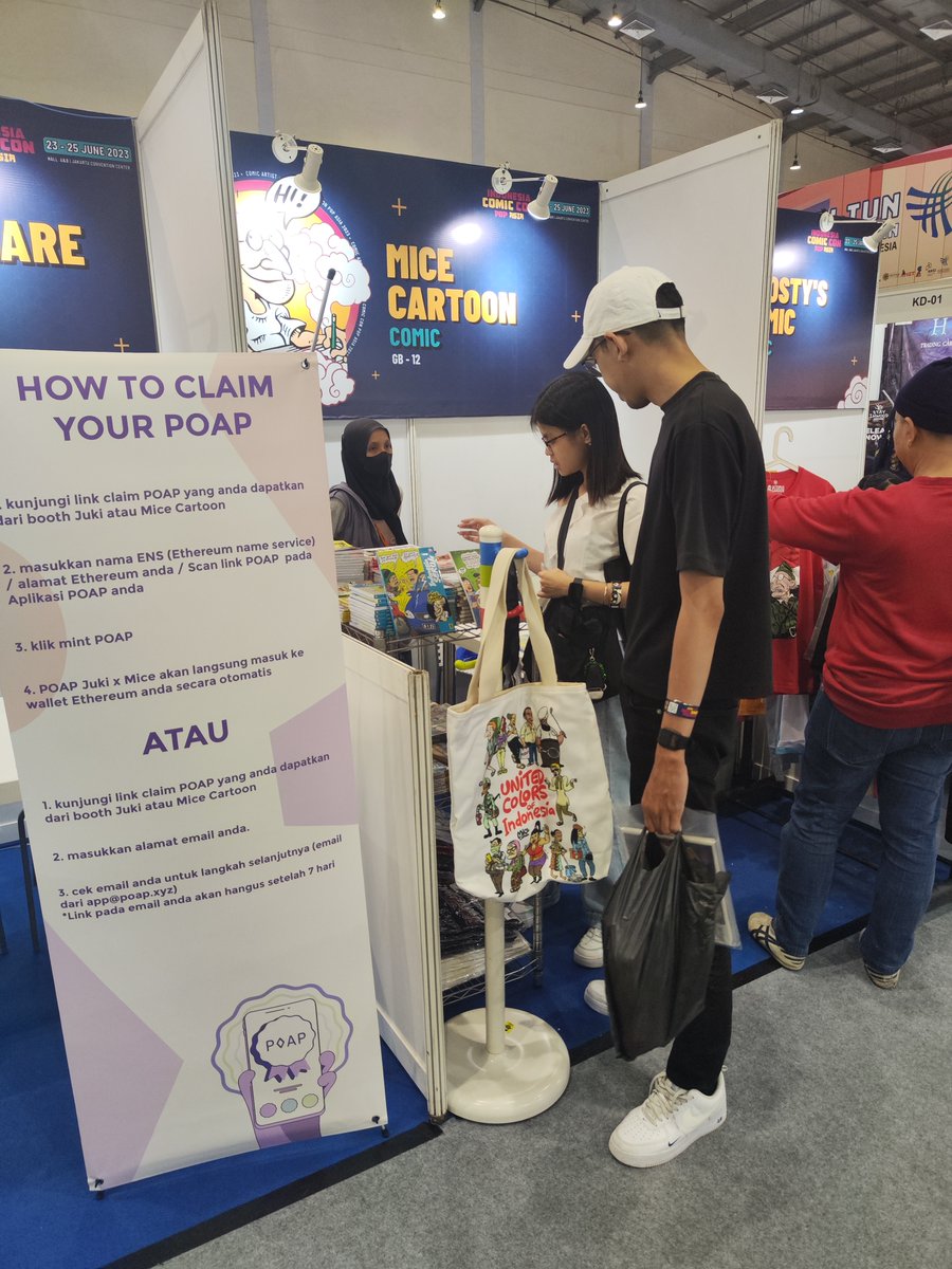 mice_cartoon's tweet photo. 📣 Exciting News! 🎉 We're thrilled to announce our collaboration with @JukiverseNFT for an exclusive POAP piece celebrating this year's Indonesia Comic Con. 🎊🎭 Claim yours at our booth or visit Juki's booth. See you there! #ICC2023 #POAP https://t.co/RY6G3wi9ir