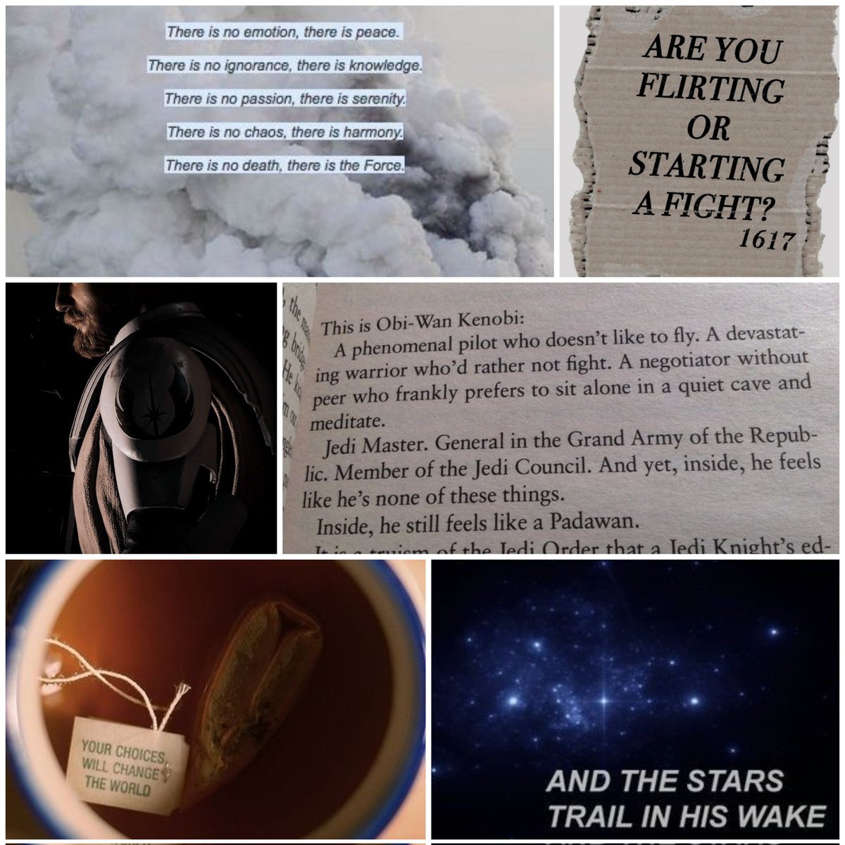 "Oh no. I'm not brave enough for politics."

☄️A mostly canon portrayal of Master Jedi Obi-Wan Kenobi
☄️Era Flexible, will default to Clone Wars
☄️Crossover &amp; OC friendly
☄️DMs open for plots and chat, not RP
☄️Mun is 21+ and friendly