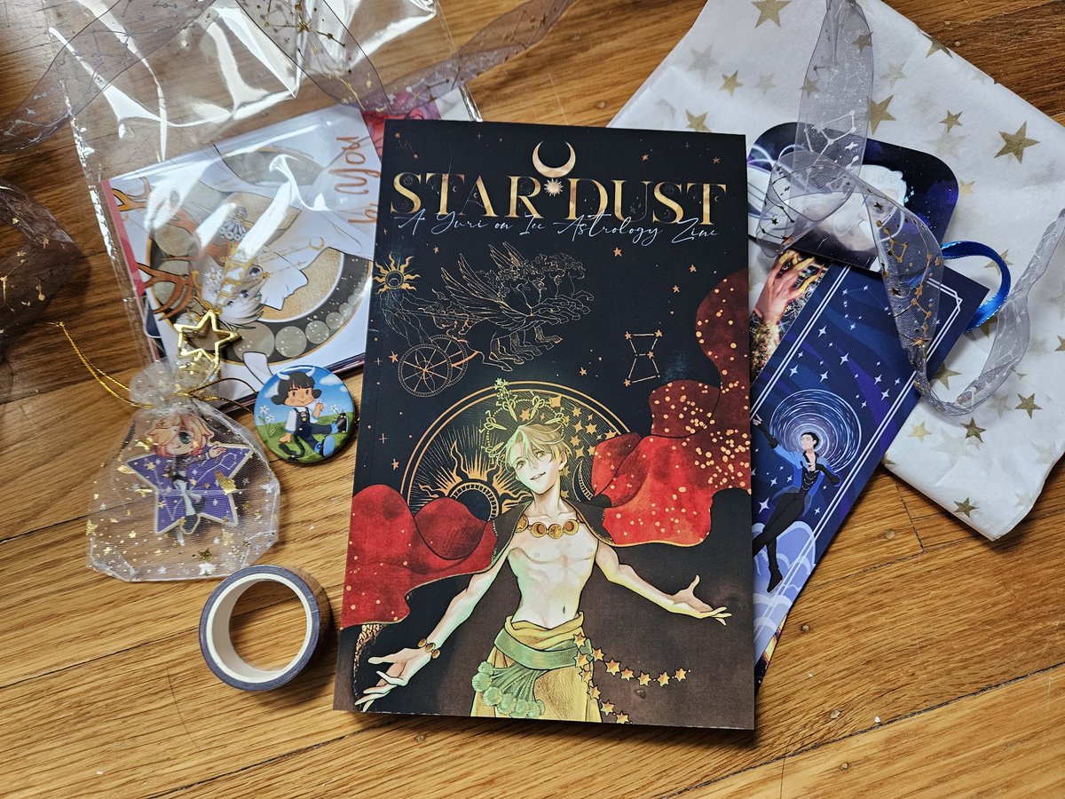 My contributor's bundle for <a href="/yoiStarDustZine/">Star*Dust: a YOI Astrology Zine🏹🌟🐐*SHIPPING*</a> is here! There's so much care and love put into this zine. Thank's to the mods hard work on the packaging too, it was a beautiful experience to unbox it. I am honored to be the cover artist of this zine. Thank you all!