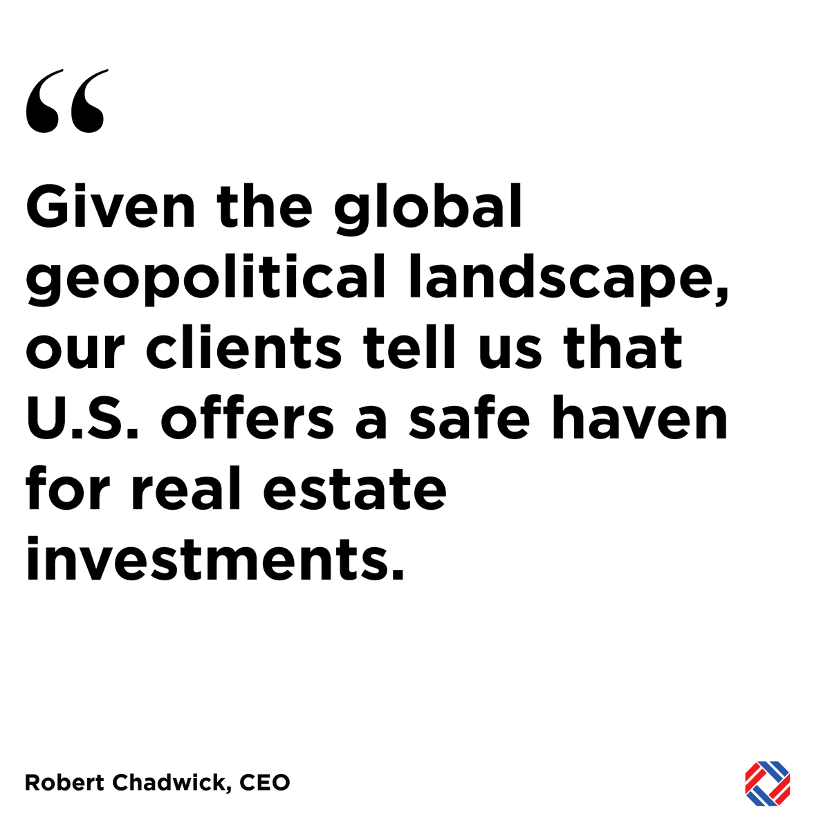 'Given the global geopolitical landscape, our clients tell us that U.S. offers a safe haven for real estate investments.' - Robert Chadwick, CEO

americamortgages.com
.
.
.
#realestate #mortgage #mortgagelending #mortgages #expatmortgages #mortgageprocess #propertyinvestor #US