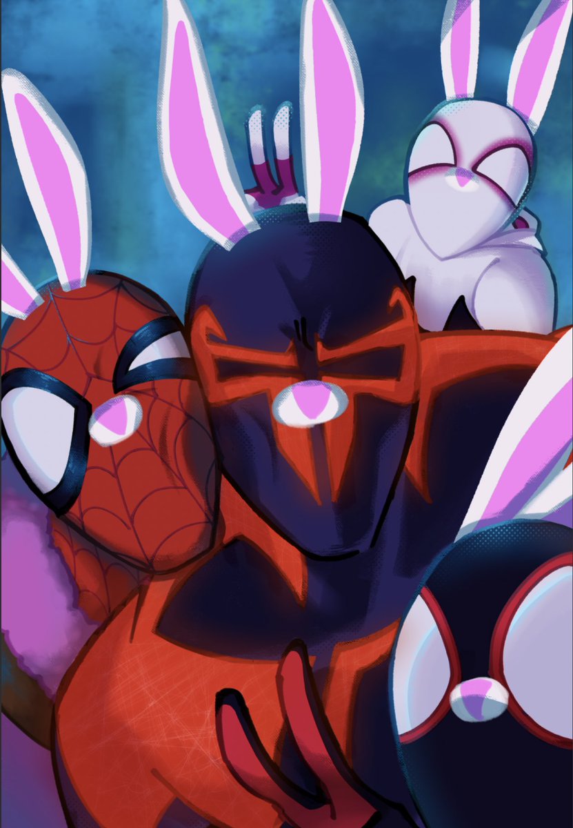 RUSHING to get this done for AX ;O; Can’t decide whether to make this a sticker or a photo card? Regardless it’ll come free with every purchase!! 

#AcrossTheSpiderVerse #spiderverse #MiguelOHara #MilesMorales #GwenStacy #spiderman #PeterBParker #AX2023