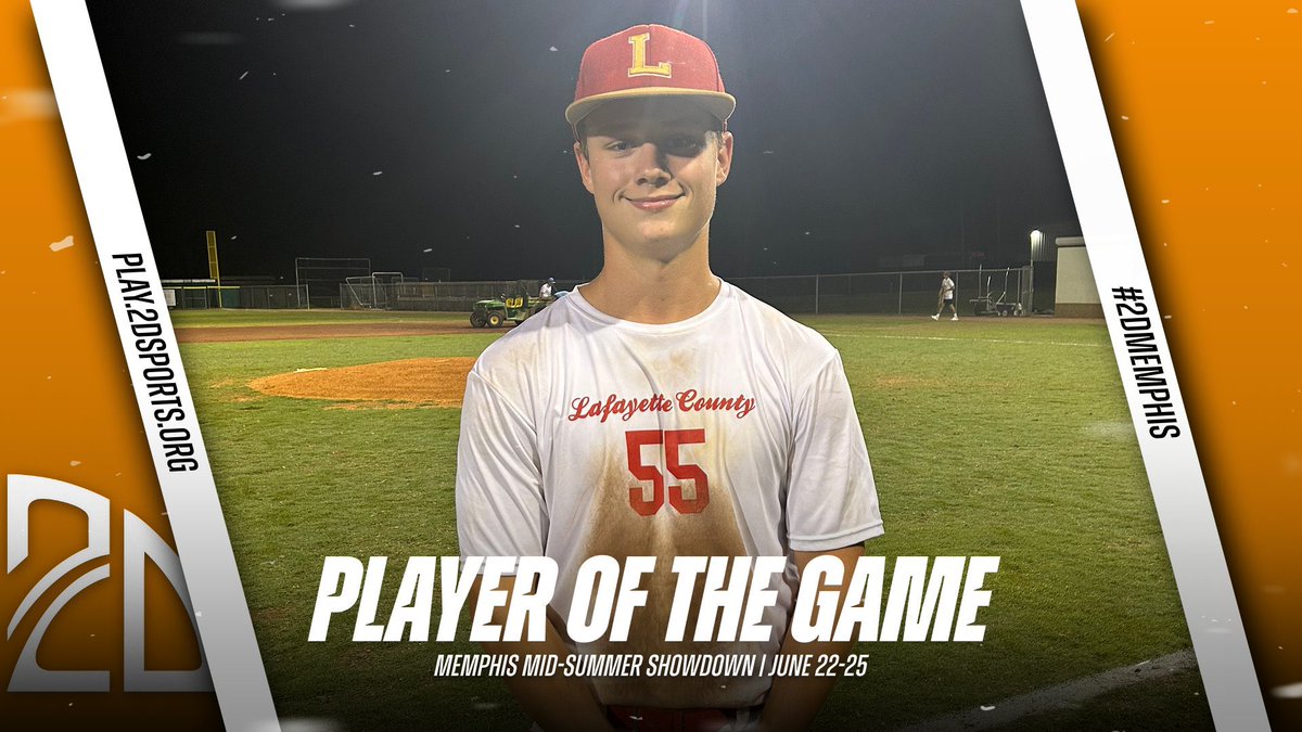 2DsportsbsbPOG's tweet photo. ⭐️ PLAYER OF THE GAME ⭐️

Fletcher Atkinson: 4-4 3RBI

Summer Team: Lafayette County 

#2DMemphis 
@2DsportsTN https://t.co/igOiITJWNO