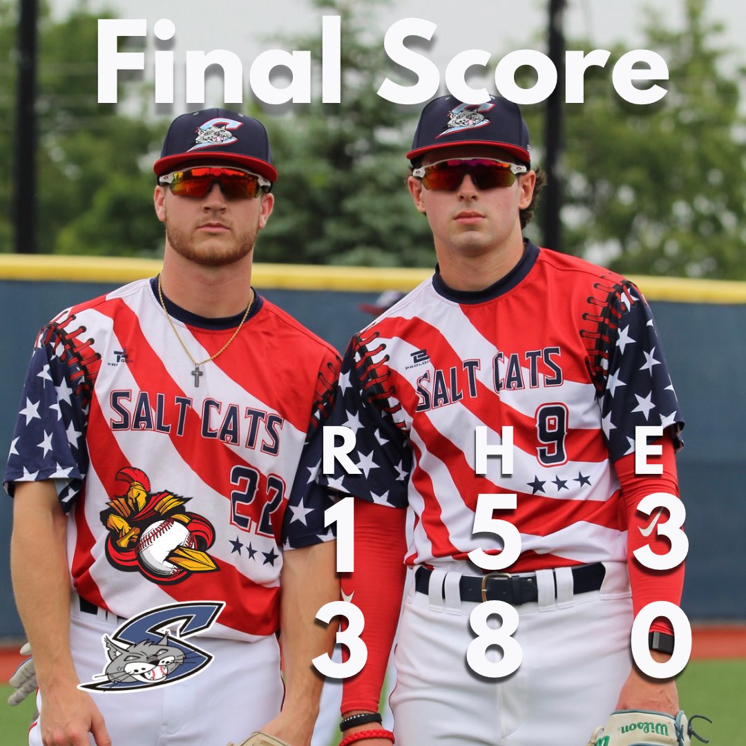 Salt Cats win on a rainy night! 

We’re back at home tomorrow for a doubleheader with the Dansville Gliders! First pitch of game 1 is at 5pm and these will be 7 inning games #rollcats 🐱