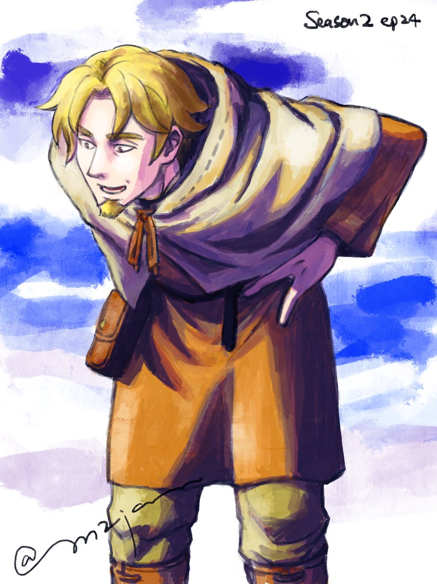 #VINLAND_FANART2
#VINLAND_SAGA 
この場面のギョロちゃん描いてくださった方ありがとうございます！ギョロちゃんが可愛くて幸せです🥰