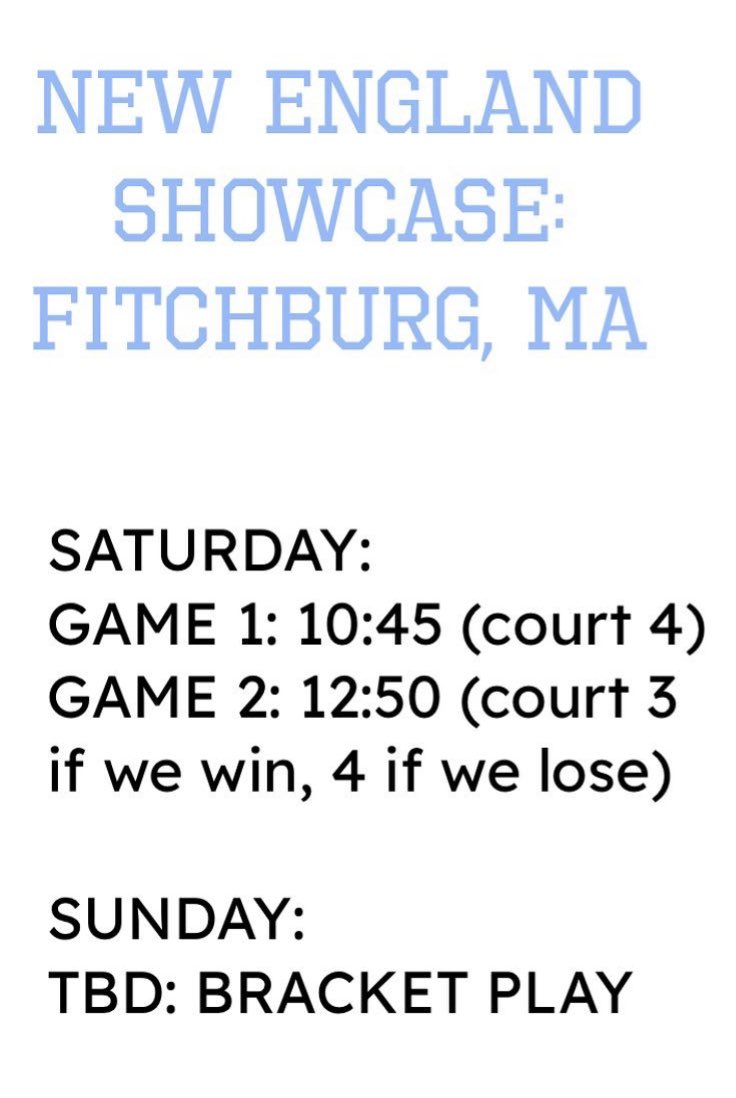 Here is my schedule for this weekend in Fitchburg! Cant wait!🏀🏀<a href="/james_reen/">James Reen</a> <a href="/NEX_Russell/">New England Exposure</a>