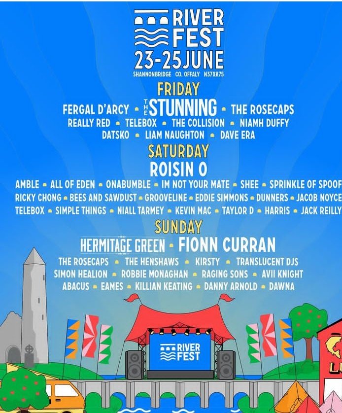 Spare weekend ticket to Riverfest co Offaly if anyone would like . DM me. 🎶