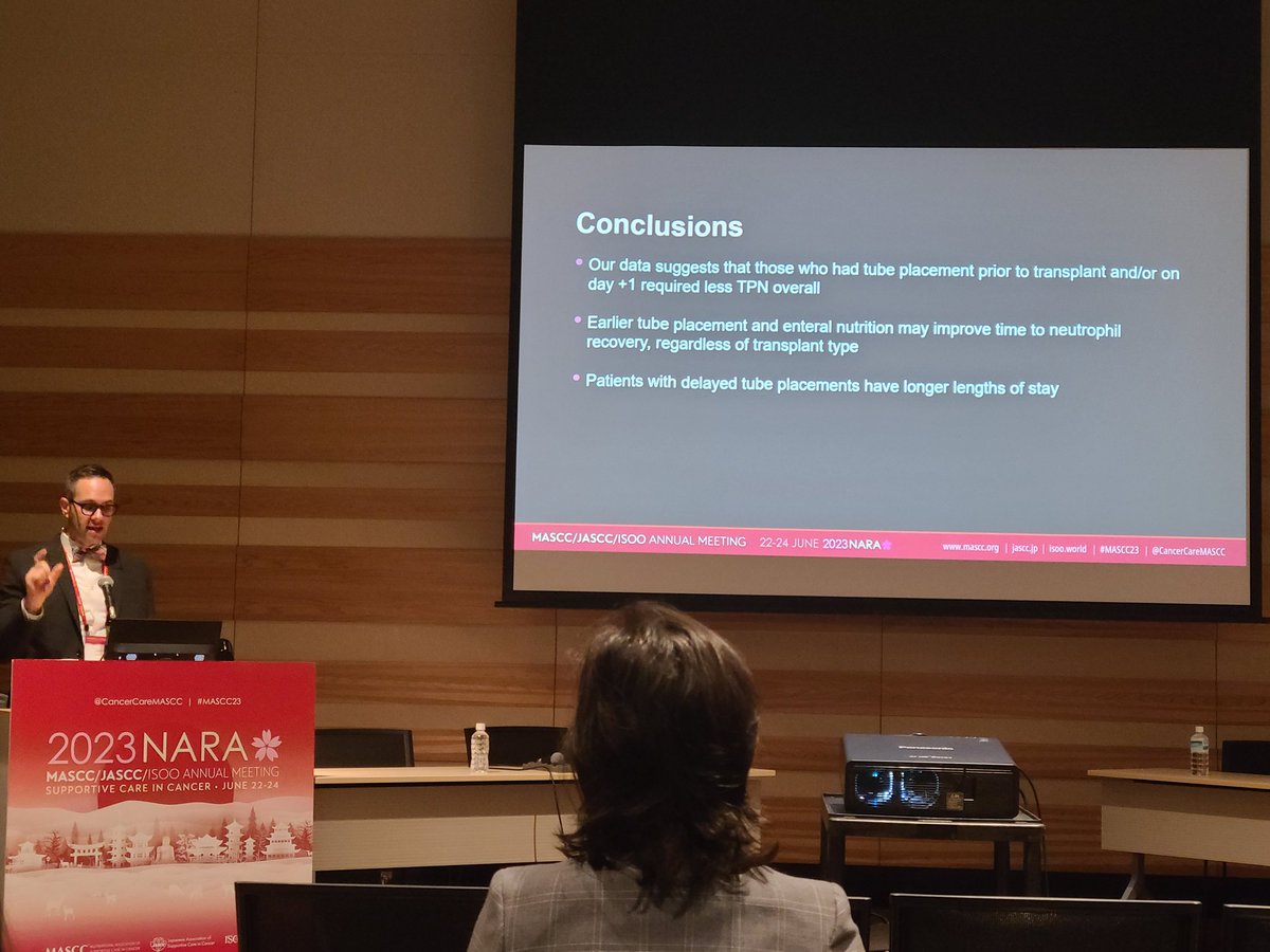 YT Cheung (@cheungyt_hk) on Twitter photo "Early implementation of enteral #nutiriton via NG during transplant reduces use of parenteral nutrition and may reduce length of stay in #children undergoing HSCT."
<a href="/jasonfreedmanmd/">Jason Freedman</a>
<a href="/CancerCareMASCC/">MASCC</a>
<a href="/Supp_Care4Kids/">SupportiveCareforKids</a>
#MASCC23 "Early implementation of enteral #nutiriton via NG during transplant reduces use of parenteral nutrition and may reduce length of stay in #children undergoing HSCT."
<a href="/jasonfreedmanmd/">Jason Freedman</a>
<a href="/CancerCareMASCC/">MASCC</a>
<a href="/Supp_Care4Kids/">SupportiveCareforKids</a>
#MASCC23