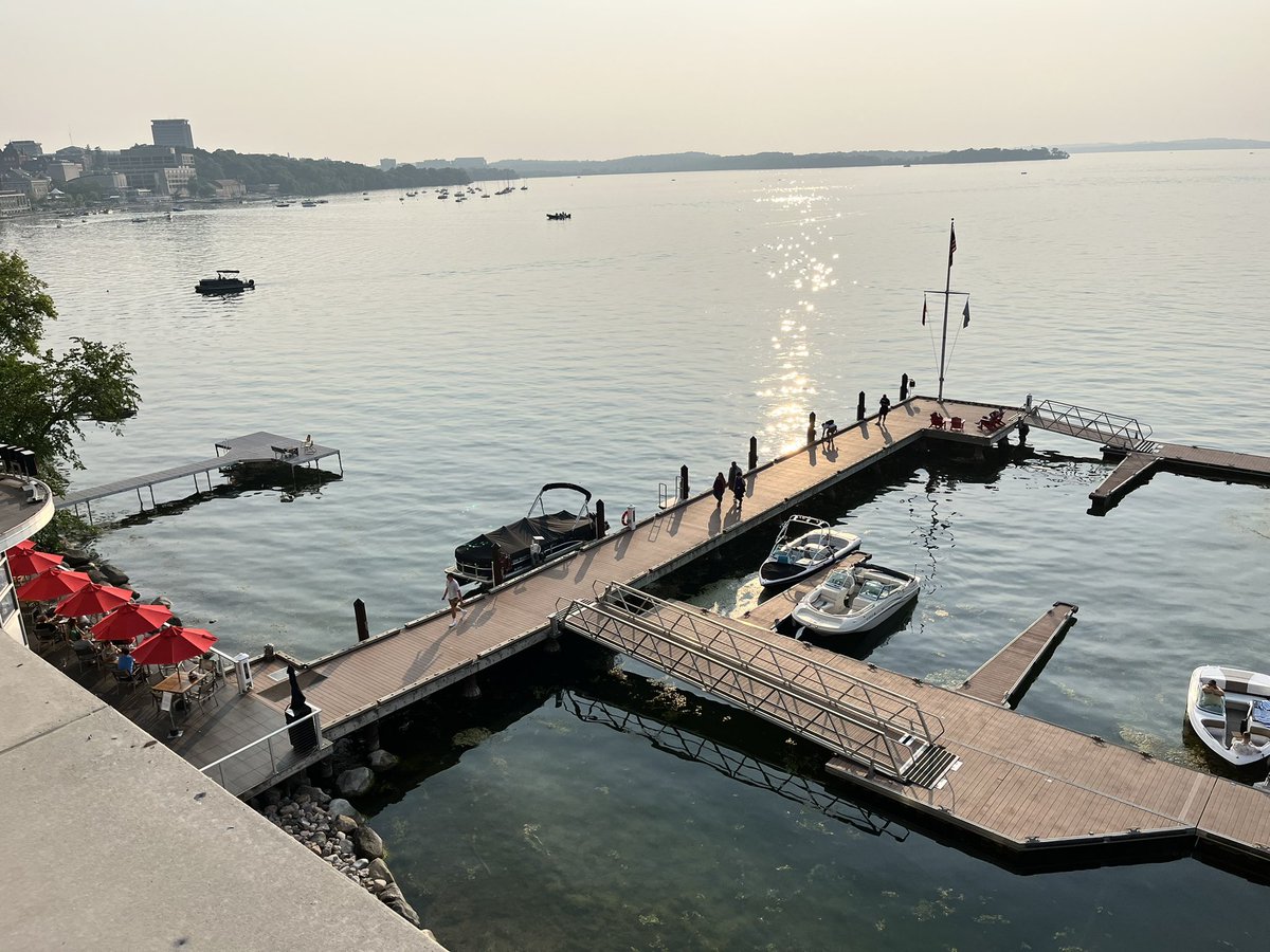 Stumbled across <a href="/SmartLess/">“SmartLess”</a> yesterday. Watched the Madison episode today not realizing they stopped at the Edgewater. Wanted to make sure <a href="/batemanjason/">saving this username</a> knew what the normal dock looked like in the summer. <a href="/SeanHayes/">Sean Hayes</a> <a href="/arnettwill/">Will Arnett™</a>