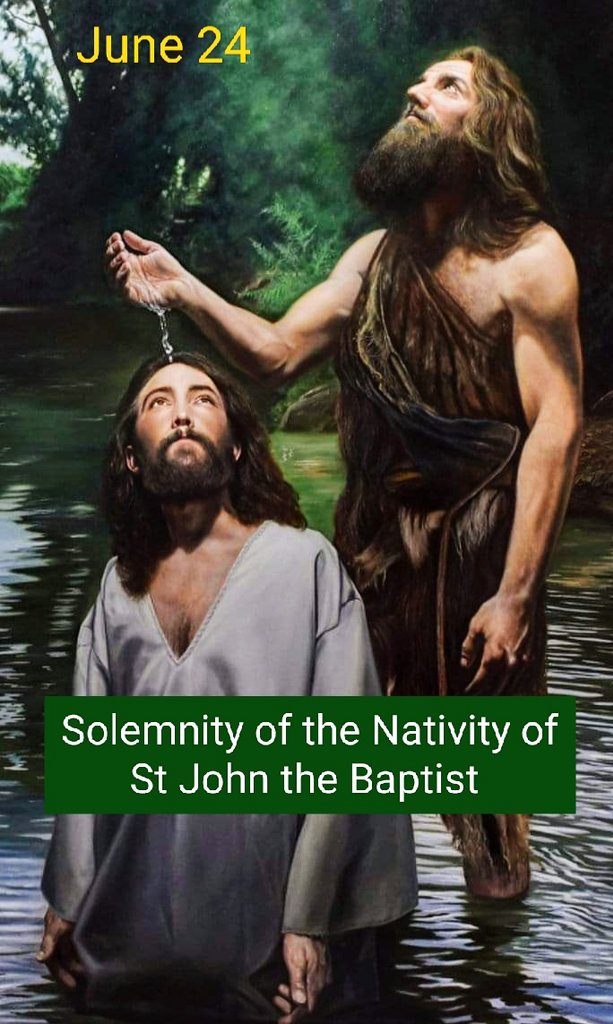 'Behold, the lamb of God, behold Him, who takes away the sins of the world' 
✝️ John 1 : 29🕊️
 
St John the Baptist
Pray for us! 🙏✝️🕯️🕊️

#June24 #StJohntheBaptist