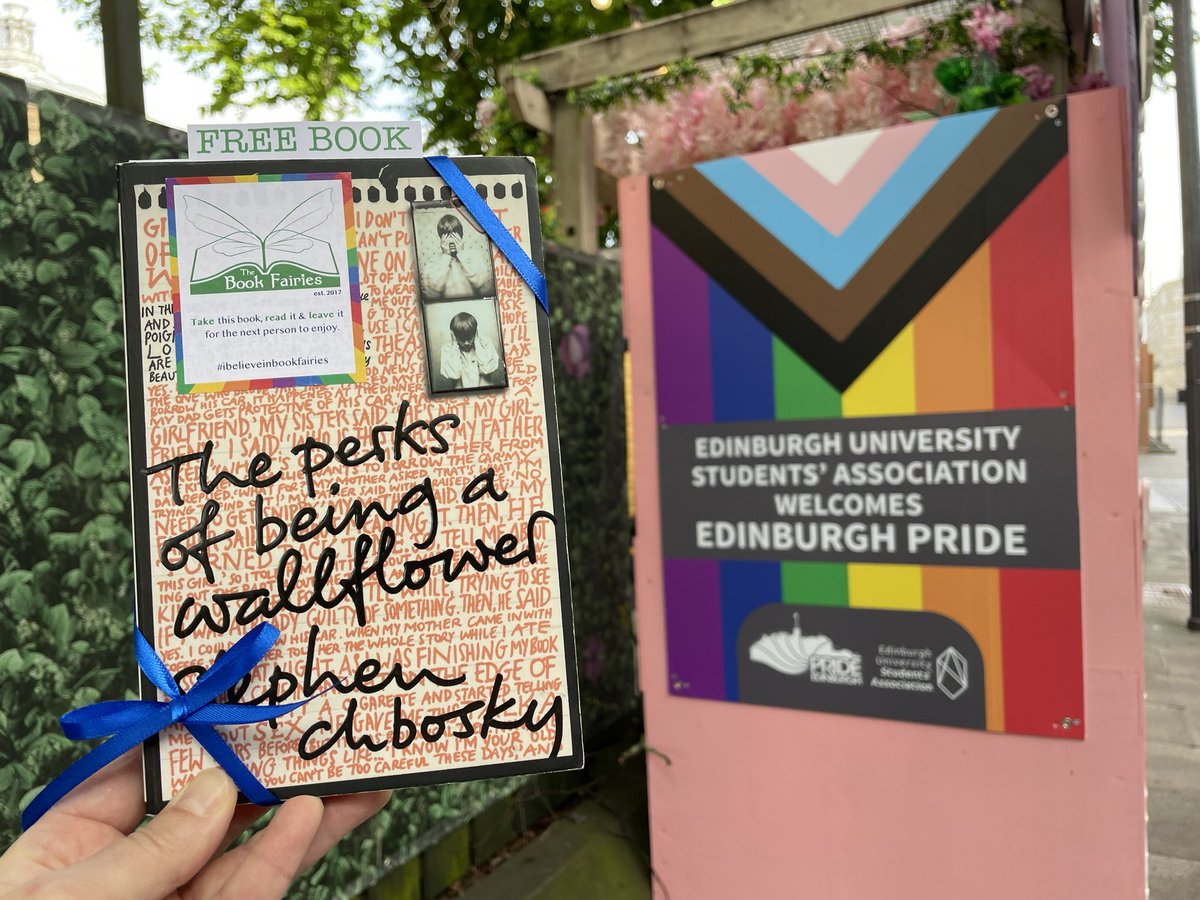 Today, the Book Fairies are celebrating #BookFairyDay and @PrideEdinburgh by sharing some pre-loved books.

Will you find this copy of #ThePerksOfBeingAWallflower by #StephenChbosky near the Pride Village in Bristo Square? 

#ibelieveinbookfairies #bookfairieswithpride
#Edinburgh