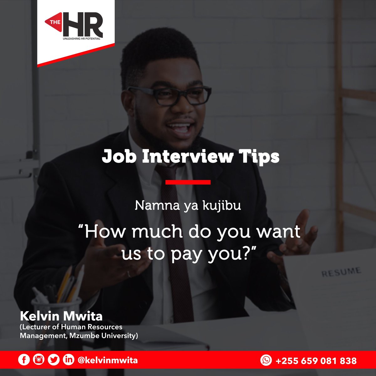 kelvinmwitatz's tweet photo. “How much should we pay you/how much do you want us to pay you)?”

Kama umeshawahi ingia job interview bila kujua kiasi unachotarajia kulipwa then haukufanya vizuri research.

Tujiulize kwanza kwa nini swali hili huulizwa?. Sababu ni kadhaa;
-Mwajiri anatamani kujiridhisha kama anauwezo wakufikia matarajio yako ya kimaslahi
-Kujua thamani yako; kumbuka wewe ni bidhaa kwenye soko la ajira.
-Kuweka makubaliano ya awali ya kiasi gani utalipwa
-Kujua kama ulifanya utafiti wa kujua mwajiri anatarajia kukulipa kiasi gani, nk.

Taasisi nyingi mishahara ni fixed (zina salary scales ambazo si rahisi kubadilishwa na bargaining power yako kwenye usaili).

Fanya utafiti kwanza; uliza watu. Mishahara kwenye taasisi nyingi inafahamika. 

Kama ni taasisi ambayo hauna taarifa kabisa. Tafiti juu ya wastani wa mshahara kwenye industry uhusika.

Interviews ni majadiliano; zungumza usikilizwe mjadiliane.

Kuna baadhi ya taasisi kiwango utakachokitaja kwenye interview kinaweza kushawishi juu ya kiasi gani utalipwa.

Nikiwa najua kwa position ya marketing officer mshahara ni 1.2M. Nikiulizwa ni kiasi ninakitarajia najua kabisa nitacheza around that figure. 

However, sishauri usiseme tu 1.2M. You need to justify why 1.2M.

Mfano: “Based on commitment, hardwork and dedication I am expecting to offer to this role, 1.2M would be reasonable“

Baada ya response unaweza kumbana na maswali ya kukutingisha “Vipi tukikulipa laki 6?” You have all the reasons to politely deny the offer ukiwa na imani kabisa hawawezi kukulipa chini ya hapo kwa sababu pengine unajua their salary scales are fixed au kweli unajua hicho kiwango ni unrealistically low kwa kuzingatia gharama za maisha na ujuzi/uzoefu ulionao.

Wapo baadhi ya wasailiwa wanaosema “mshahara wowote“. Don’t fall into that trap. Ni kiashiria cha unyonge na kutokujua thamani yako au kuonesha kuwa wewe si bidhaa bora sokoni. 

Admittedly, kama lengo la kutafuta kazi ni kuboresha maslahi kwa kulinganisha na unapotoka na unajua nini unataka kwa kuzingatia thamani yako, waweza pambania kiwango unachotaka (kwa kuzingatia uwezo wa mwajiri kukulipa). Kwa sababu hauna cha kupoteza. 

#ElimikaWikiendi