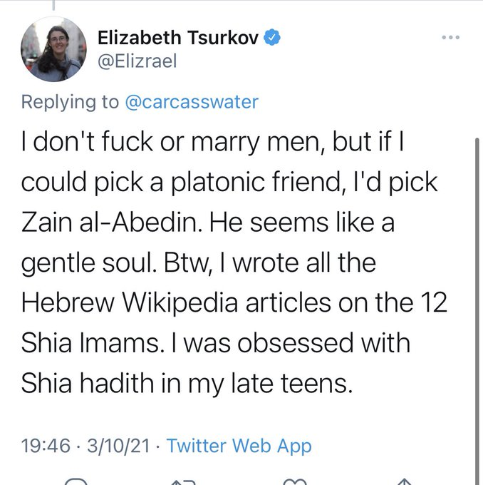 Disillusionized's tweet photo. Good morning. Never believe something written on wiki.
What weird projection must be going on in this s*bhumans head. Turns my stomach that such a creature exists. https://t.co/dtGDvqXGLd