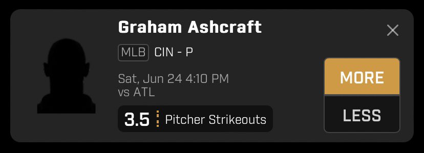 Late night free pick for tomorrow‼️Graham Ashcraft over 3.5 pitcher strikeouts. Like if you’re tailing! #PrizePicks #underdogpicks #NBA #MLB #NHL #WNBA #NFL #sportsbettingtwitter #GamblingTwitter